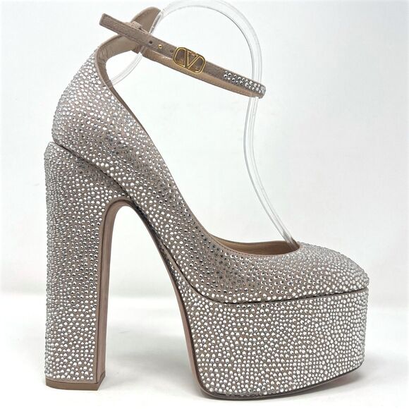Valentino VLogo Swarovski Crystal Platform Pumps- Size 38.5 - Picture 5 of 13